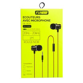 ECOUTEUR A/MIC R4 DB-19026 BLACK RED FUNWAY