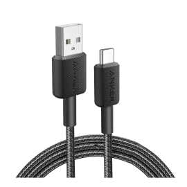 CABLE 322 USB-A TO USB-C (6FT BRAIDED) BLACK ANKE