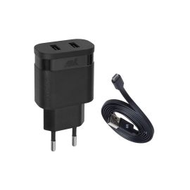 CHAR.SECT 2USB/3,4A VA4123+CABL 1,2M TRSP RIVACAS