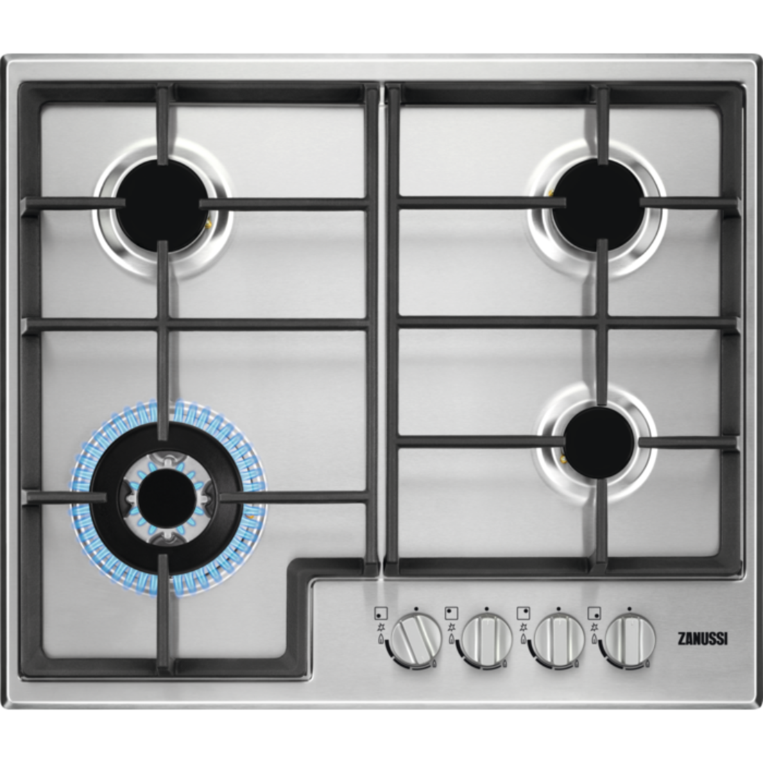 TABLE DE CUISSON A GAZ ZGH66424XS 60CM INOX ZANUS