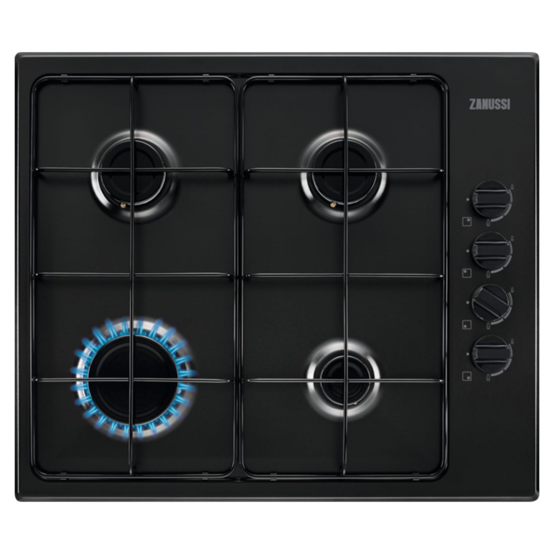 TABLE DE CUISSON A GAZ ZGH62412BA 60CM NOIR ZANUS