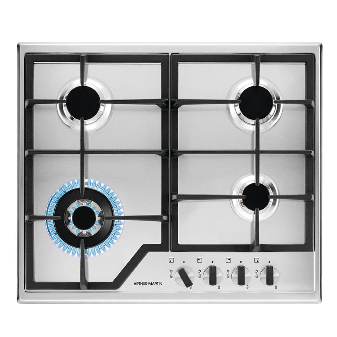 TC AGS6435X GAZ 60 CM+DOUBLE GRILLE FONTE INOX AM